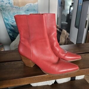 Matisse Red Leather Heeled Boots